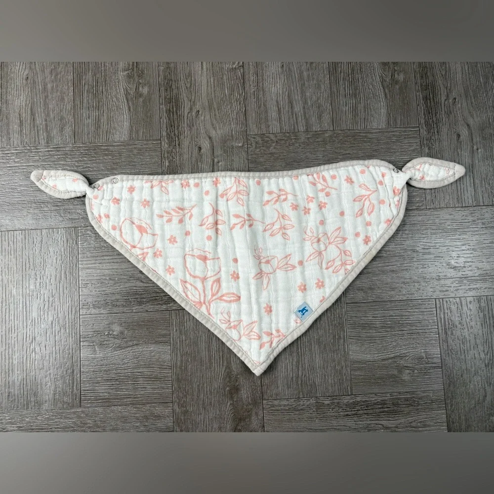 Little Unicorn Cotton Muslin Soft Floral Button Closure Bandanna Bibs Set of 4